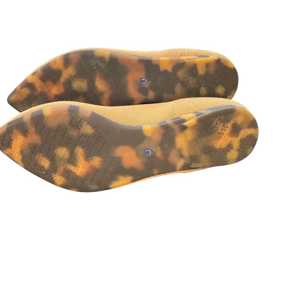Rothys The Point Sesame Tan Knit Pointed Toe Flats Tortoise Shell Sole 7.5 - Picture 5 of 5